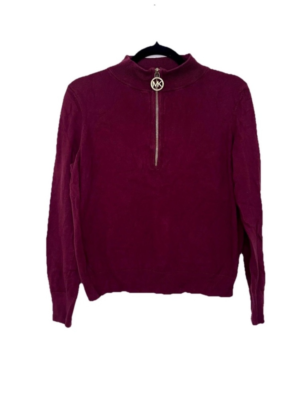 Michael Kors Quarter Zip Sweater Size Medium Maroon Knit